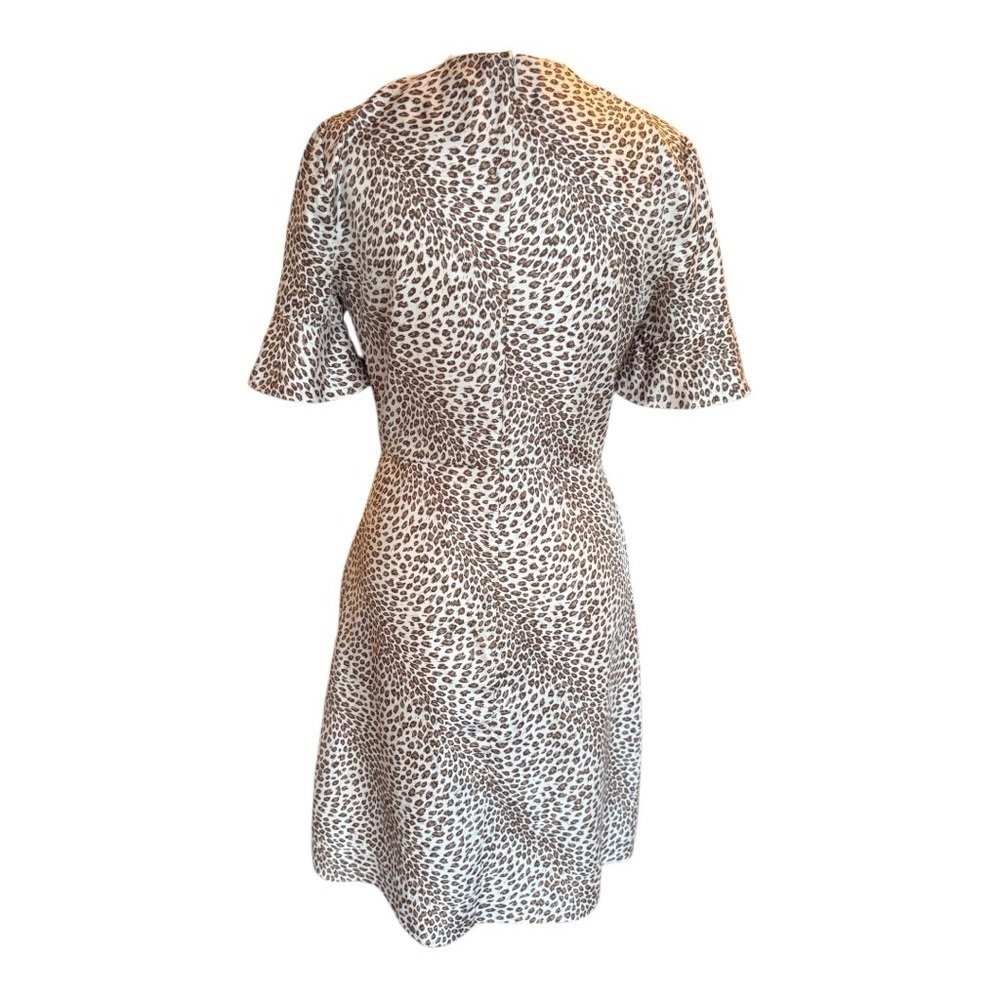 Banana Republic Leopard Print Mini Dress Flounce Sleeve Sz 2 - Picture 5 of 11